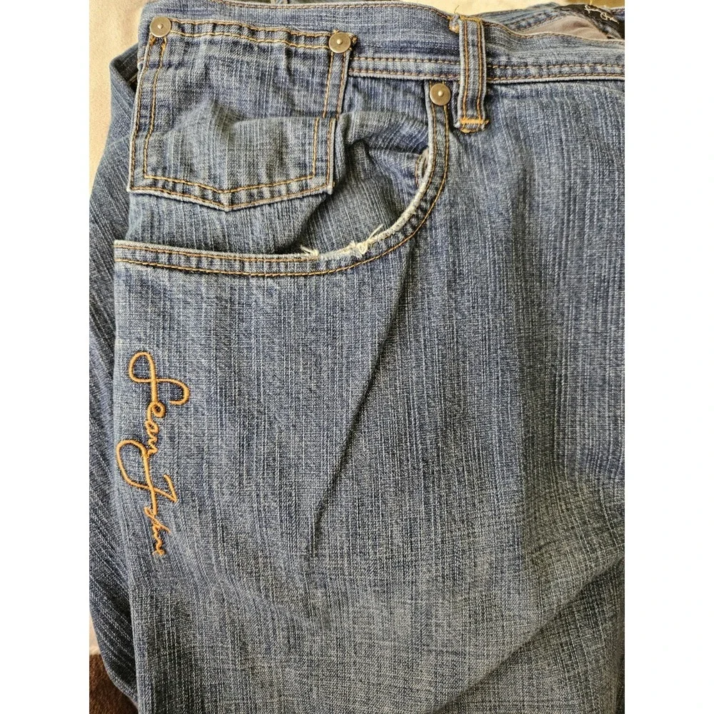 VTG Sean John Jeans 40 Blue Baggy Wide Leg Hip Hop Rap Skater Hammer Loop Y2K